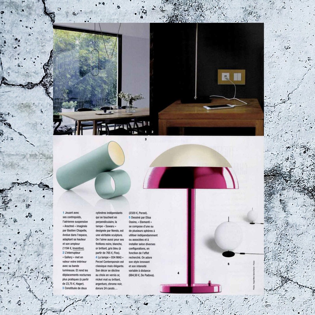 Brossier Saderne (@brossiersaderne) on Twitter photo Ce mois-ci, le magazine <a href="/ResidencesDeco/">ResidencesDecoration</a> N°147 parle de nous et notamment de la suspension ARACHNE créée par le designer Bastien Chapelle dans son dossier « Luminaires : les nouveautés qu’on aime » ! 😎 👍
#lightdesign #lighting #led #design #pendantlamp #decoration Ce mois-ci, le magazine <a href="/ResidencesDeco/">ResidencesDecoration</a> N°147 parle de nous et notamment de la suspension ARACHNE créée par le designer Bastien Chapelle dans son dossier « Luminaires : les nouveautés qu’on aime » ! 😎 👍
#lightdesign #lighting #led #design #pendantlamp #decoration