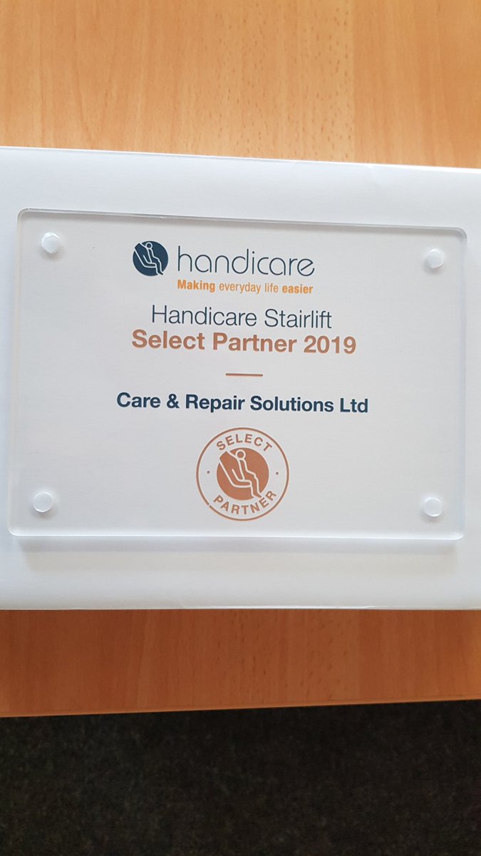 CareandRepairWB's tweet image. Congratulations to our trading arm @CandRSolutions in becoming a #selectpartner for 2019 with @HandicareUK2 #stairlift @CRCymru