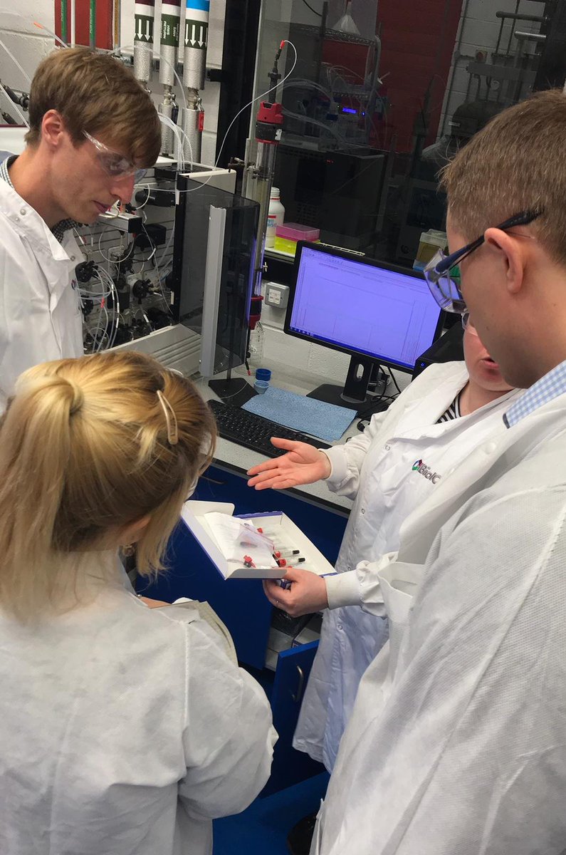 IBioIC_Scaleup's tweet photo. We had some very happy attendees to the Intro to Fermentation course hosted at FlexBio. Neil and Kelly are pictured demonstrating the use of an AKTA for downstream processing. Thanks to @biopharmabps for sponsoring the lunch
#trainingcourse #introtofermentation #biotech #ibioic https://t.co/YvX9cgL5Qg