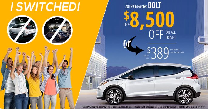 Ourisman_Chevy's tweet photo. Make the switch to #Chevrolet today! #Bolt #ChevroletofRockville https://t.co/sopTQDZUme https://t.co/sipzvc5iss