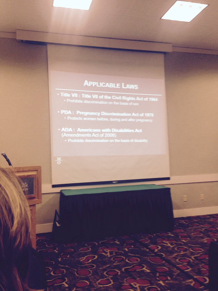 Hoernschemeyer and Wiens of Mickes O'Toole providing useful information on Gender Based Descrimination. #moasbo2019