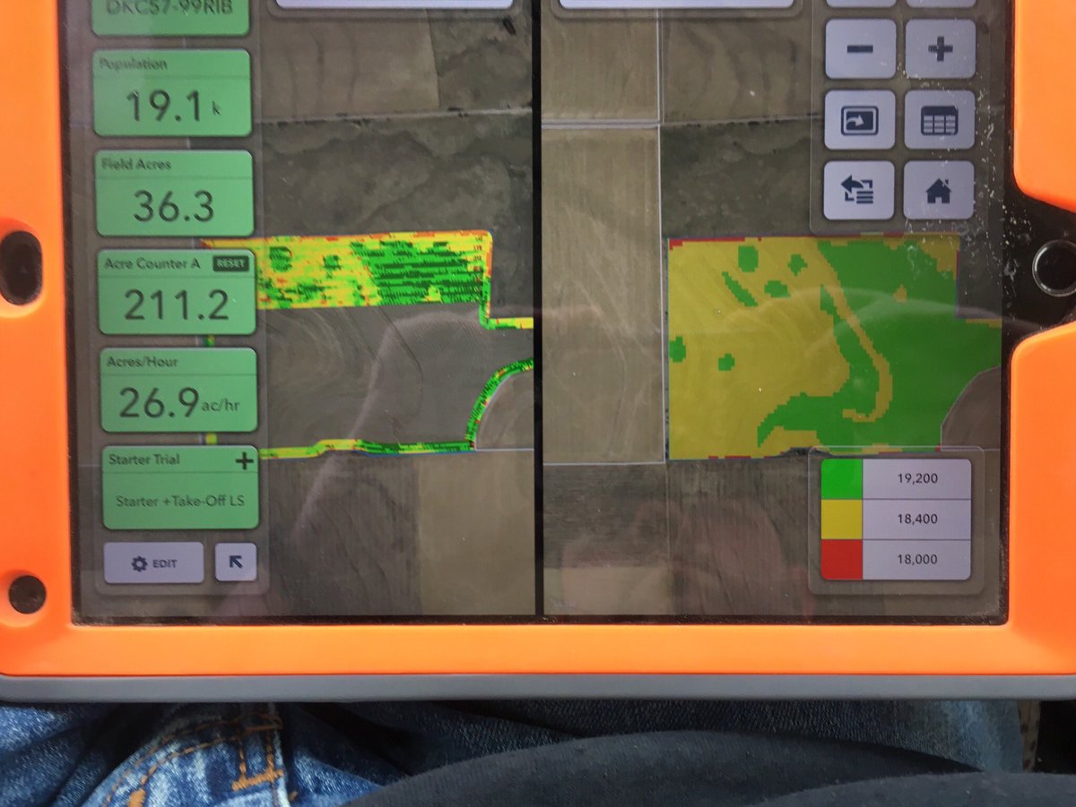 Zachv43's tweet image. Really excited to try out this seeding script made with #Fieldview Advanced scripting. You already have the yield data, and you know what hybrid is in your box, why not let your field make the script for you. Testing it out with #Dekalb 57-99! #Plant19 @Asgrow_DEKALB @FieldView