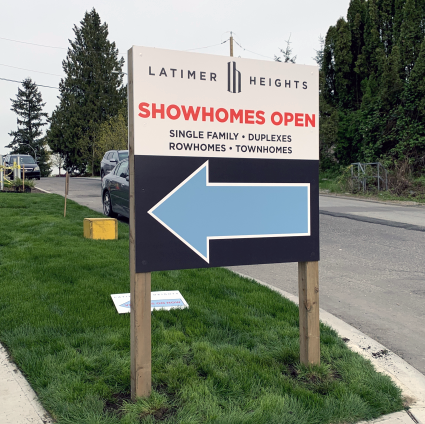 FastsignsSurrey's tweet photo. Directional signs installed for @VestaHomes at #latimerheights https://t.co/L84s7r4FTj