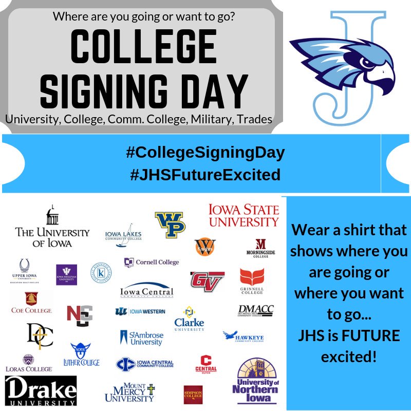 Come on J-Hawks let's celebrate all of your futures tomorrow! <a href="/jhawkfitness/">JHAWKPERFORMANCE</a> <a href="/CRJeffersonHigh/">Jefferson High</a> <a href="/JHSStudentCounc/">JHS Student Council</a> <a href="/JHSBluCru/">Blu Cru</a>