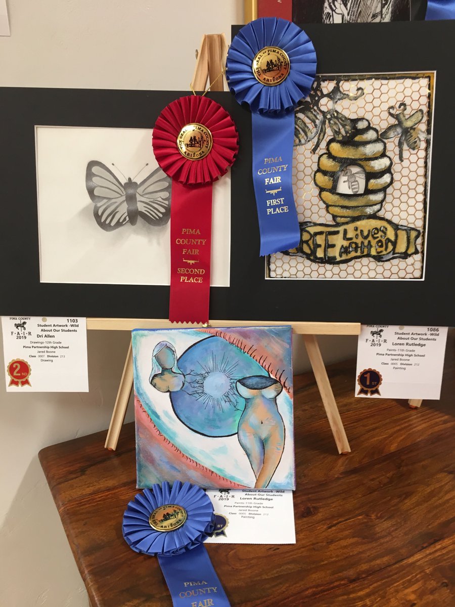 PPHSchool's tweet photo. Great job to all the students who entered their work in the county fair! 
Pima Partnership High School Art students did amazing! #artwork #school #students #AmazingTalent #education #creativity 🎨🖼 https://t.co/tcaRt7r8cV