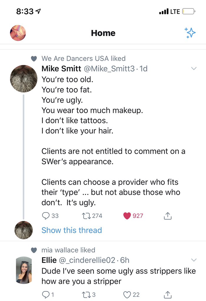 mulattobarbiexx's tweet photo. This goes for our fellow sex workers we should be uplifting not calling others out because you don’t find them attractive holy shit do better guys #sexworker #crazy #disgusting https://t.co/sysskQCbLw