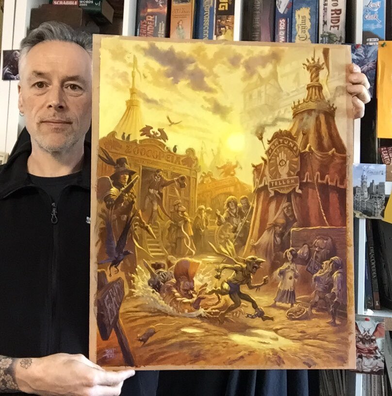 RalphHorsley's tweet photo. Enemy in Shadows. Oils on illustration board, 18” x 23”.
Cover artwork forPart 1 of the WFRP Enemy Within campaign. Great to be able to revisit this classic!
#wfrp #enemyinshadows #enemywithincampaign #oilpainting #warhammer #traditionalart https://t.co/7rtKF5oGZa