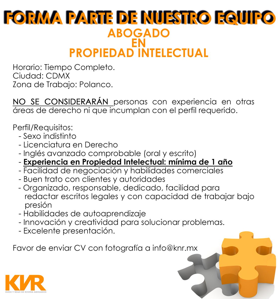 Knr Abogados On Twitter Forma Parte De Nuestro Equipo Propiedadintelectual Trabajo Vacante Abogados Marcas Derechos Knr Equipo