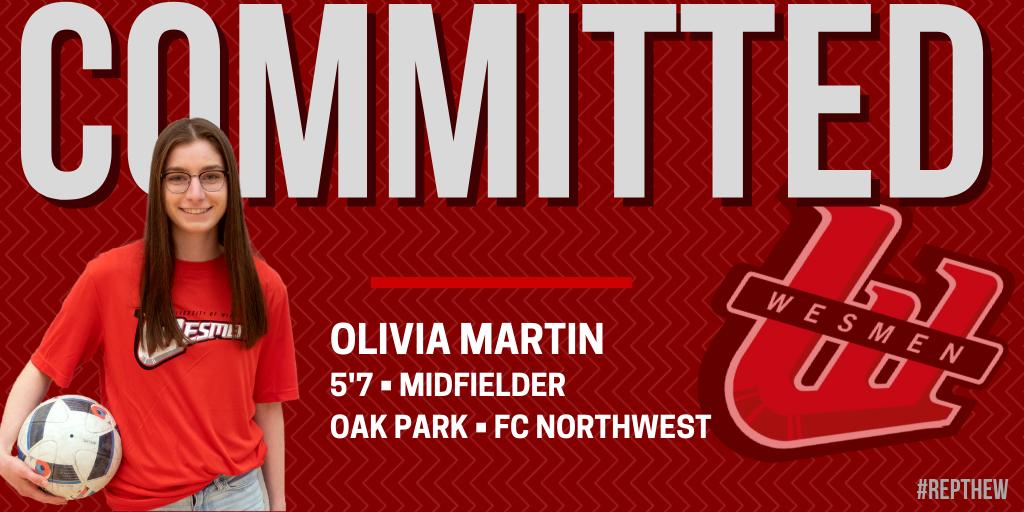 Your <a href="/uwinnipeg/">UWinnipeg</a> <a href="/WesmenWSOC/">Wesmen Women's Soccer</a> team just got better.

Head coach Amy Anderson is pleased to announce the commitment of midfielder Olivia Martin of <a href="/fcnorthwestclub/">FC Northwest</a> and <a href="/OakParkHighNews/">Oak Park High News</a> for the 2019 season. #RepTheW #WePlayForWinnipeg

DETAILS: wesmen.ca/general/2018-1…
