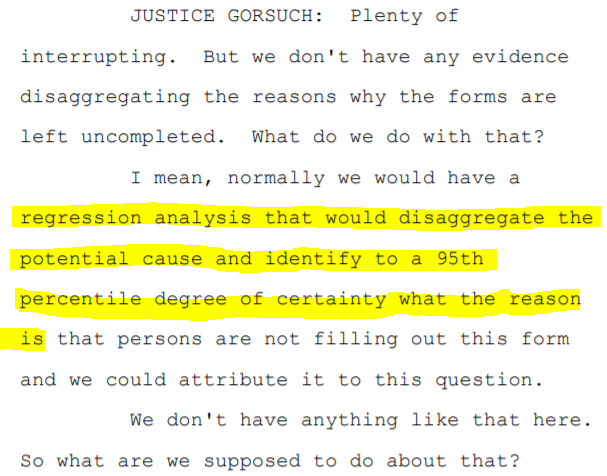 Neil Gorsuch, who definitely understands regression