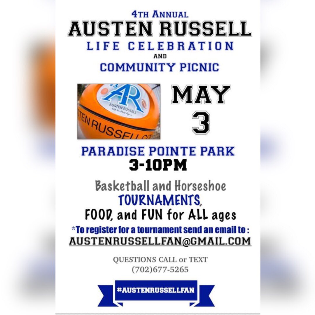 foothill_bball's tweet photo. Don’t forget! This Friday is the 4th annual Austen Russell Life Celebration! May 3 3pm-10pm at Paradise Pointe Park. #austenrussellfan #AR3 #lifecelebration #paradisepointepark #3on3basketball #foothillfamily #foothillbball #FAMILYon3 #foothillfalcons https://t.co/GhWMprTwDm
