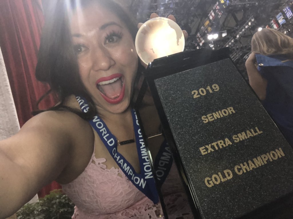 Jesism5678's tweet photo. STILL. CANT. BELIEVE. IT! @ccsladysuns we are 2019 world champs!!! Hunnay our lifes got together.😭💓😍 #LegendaryLadySuns #SoFreakingProud https://t.co/Sfjo9A5o4u