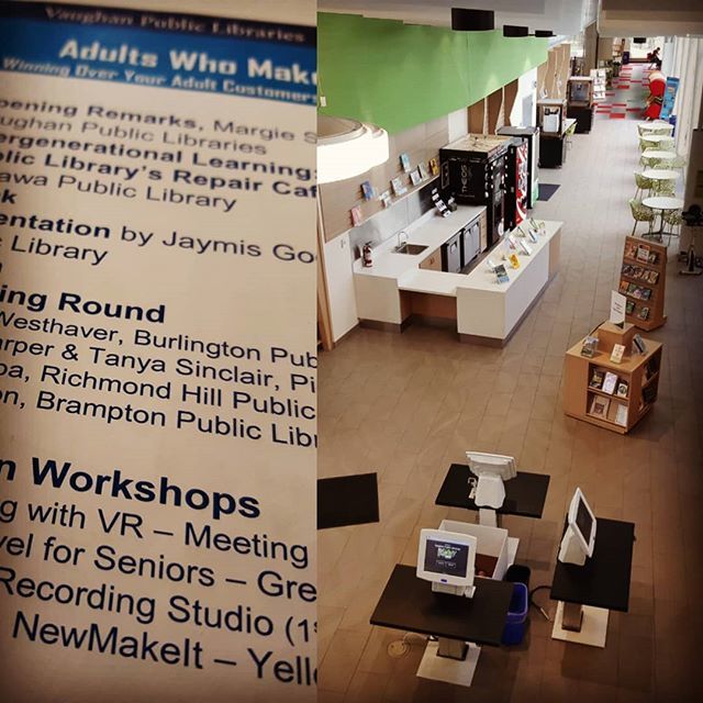 haliburtonmakes's tweet photo. Representing @haliburtoncpl and #communityofmaking at a workshop in Vaughan today. Adults Who Make! Thinking it and trying it in order to keep making in our county. 
#makers #librarymakerspace #skillshare #repaircafe https://t.co/iGZCaRcy2O https://t.co/xc5rfnKVHG