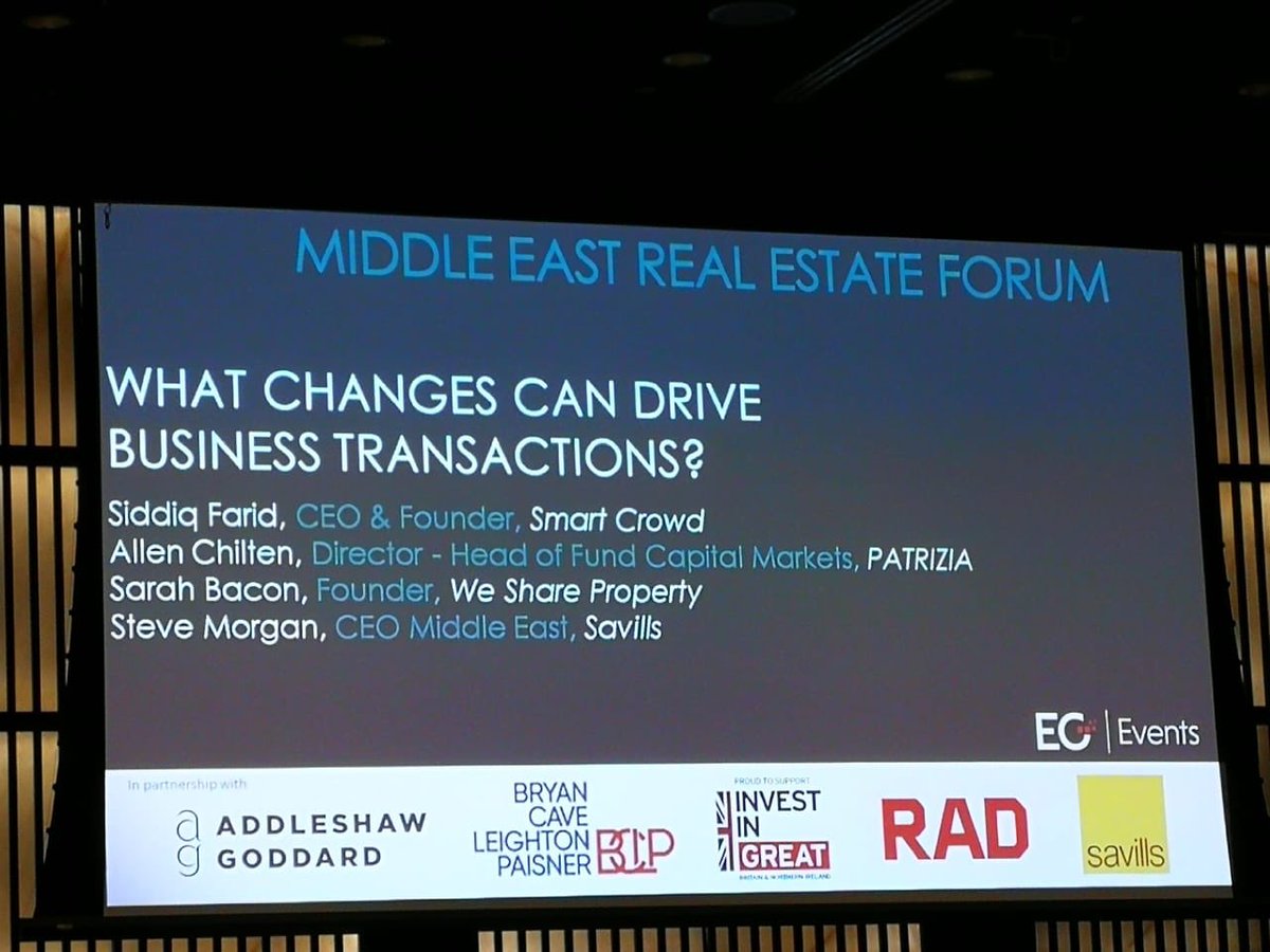 Great panel session today at the @estategazettes 2019 Middle East Real Estate Forum. Was really happy (not that we’re biased) to see #technology at the centre of so much of the day - whether to improve transparency, accessibility or deliver new business models