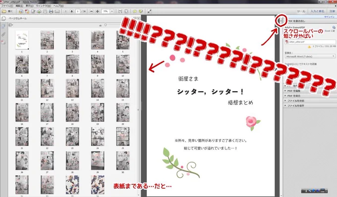 掲載許可もらってからもずっとタイミングを逃してたんだけどフォロワーさんからいただいた宝物のPDFを紹介させて下さい。そう、全頁感想が書き込まれたPDFなんです…費やして下さった時間を考えるだけでも本当にありがたいし、萌えを共有できたことを肌で感じることができたのが何よりも嬉しかったです 
