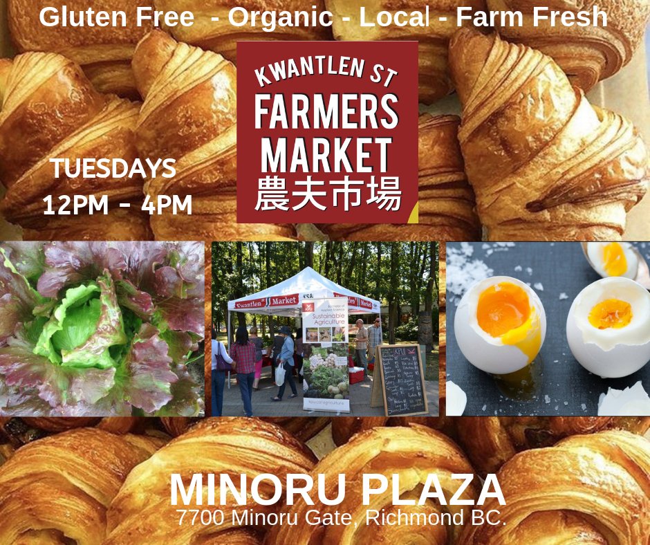 We are so happy to be back at Minoru Plaza in #RichmondBC. As the weather cooperates, our vendors are emerging from hibernation, and we are growing every week :D Come say hello to our esteemed local farmers, artisans and chefs TODAY! #VisitRichmond