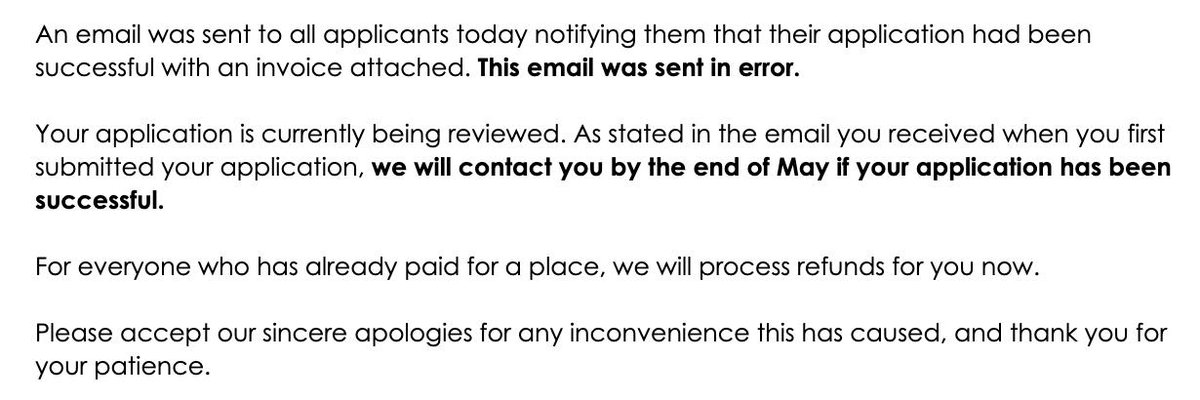 BAFTA's tweet image. BFI Network x #BAFTACrew applicants: we are really sorry, a few hours ago our automated application system emailed all applicants in error. Please see below for clarification.