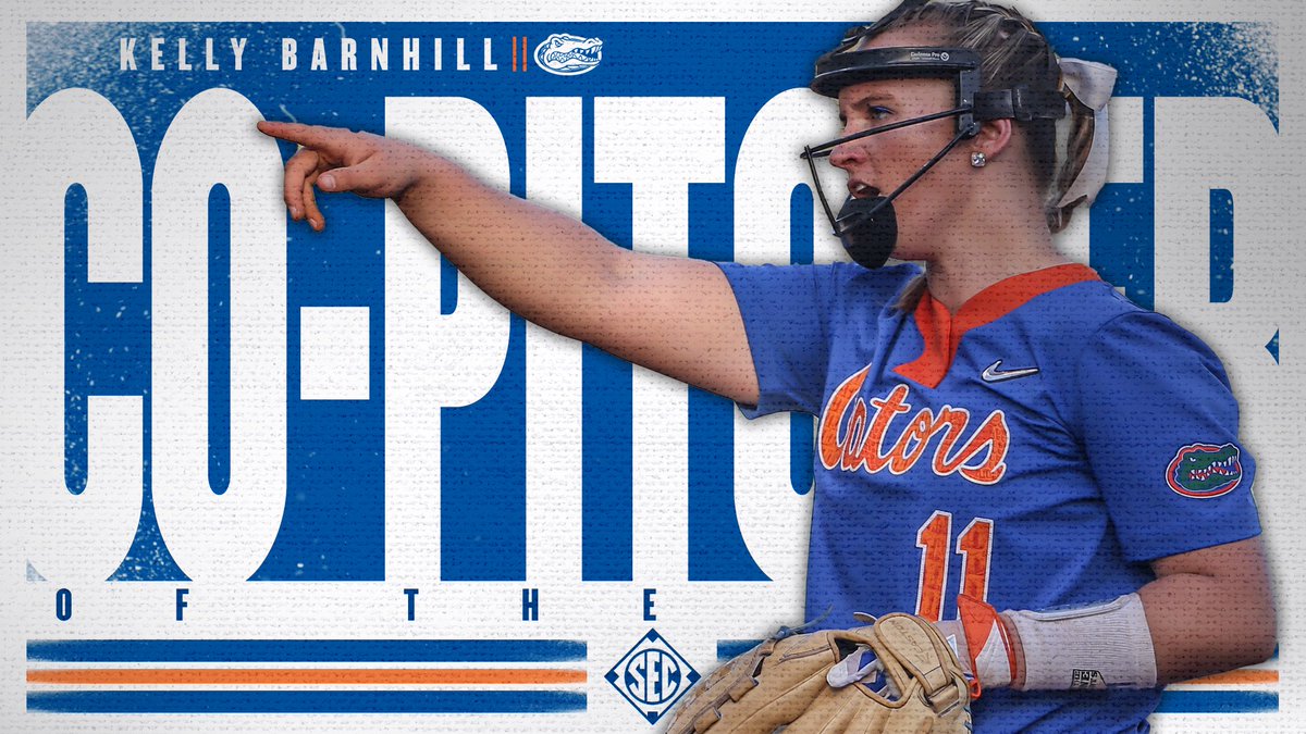 Broke the <a href="/GatorsSB/">Gators Softball</a> record of 1,116 career strikeouts with her win at No. 19/19/22 Auburn in the series opener Friday. 

<a href="/kkatlyn111/">Kelly Barnhill</a> is the #SECSB Co-Pitcher of the Week.