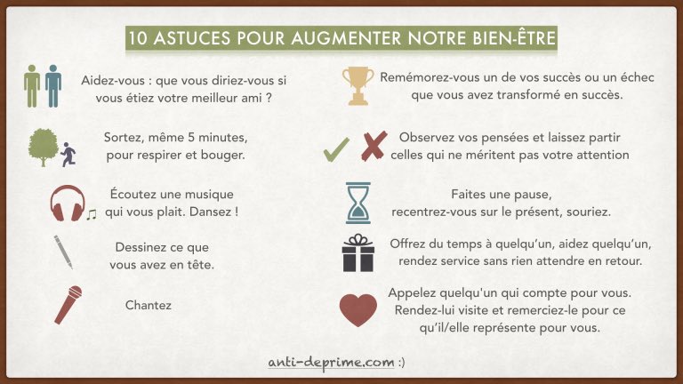 phdelbarre's tweet photo. 10 astuces pour augmenter notre bien-être https://t.co/N1NGuM1Udk