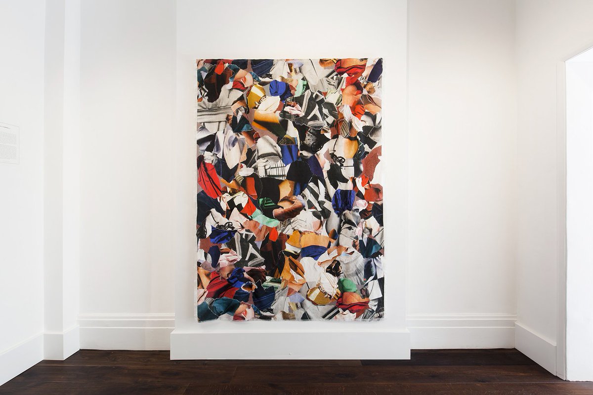 ehryntorrell's tweet photo. Final week to view #TheFutureisFemale exhibition @dellasposa in London, which features my textile painting "How to Read the New Fashion" - closes Sat May 4th - more exhibition photos &amp; artist talk online - https://t.co/lgSRGwOEGu https://t.co/ZfxuQ2e5fh
