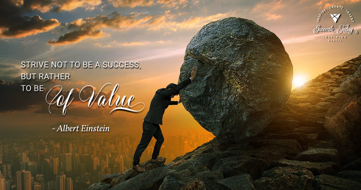idscreate's tweet photo. Today, we share an inspiring quote by Albert Einstein:
"Strive not to be a success, but rather to be of value".
Check out our website at https://t.co/IrVt3cBV0d for more inspiring quotes,
#InnovateToday, #PremiumWebDesign, #ValueDriven, #Success2019, #AlbertEinstein https://t.co/B0iJSXqZ1s