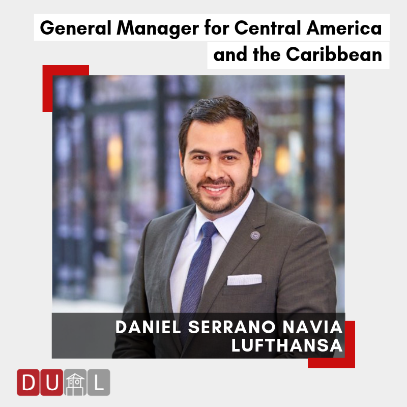 DualUnab's tweet photo. Daniel Serrano Navia, #GraduadoDual, se encuentra trabajando como General Manager for Central America and the Caribbean en la empresa LUFTHANSA.
¡Estamos orgullosos de nuestros Graduados! 😁👏#15AñosDualUnab #DHLA https://t.co/rapmX9uYpd