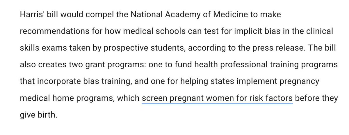 Harris' bill would compel the National Academy of Medicine to make recommendations for how medical schools can test for implicit bias in the clinical skills exams taken by prospective students, according to the press release. The bill also creates two grant programs: one to fund health professional training programs that incorporate bias training, and one for helping states implement pregnancy medical home programs,