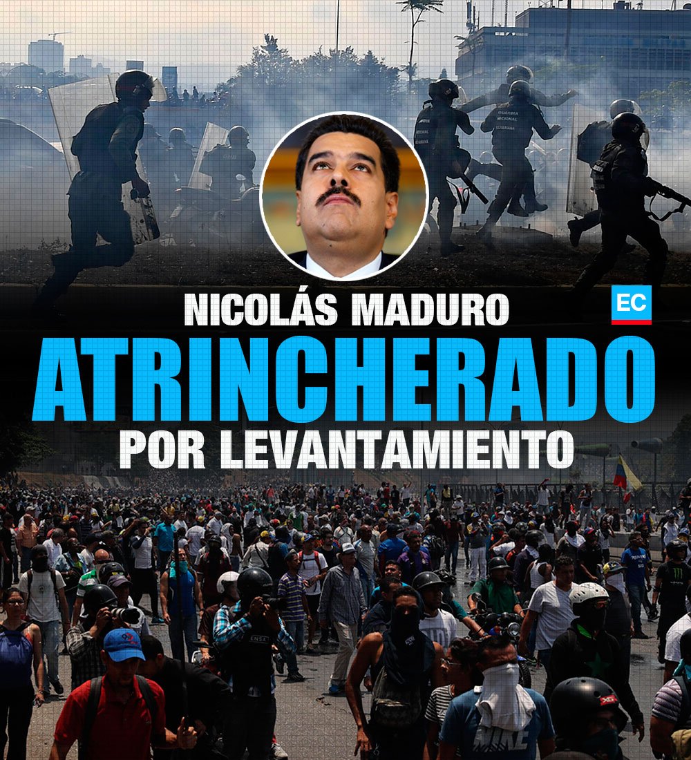 #ATENCIÓN | ‘Nervios de acero’. El mensaje de Nicolás Maduro, quien aún no ha aparecido en público en medio del levantamiento cívico-militar contra su régimen en Venezuela. Se encuentra atrincherado » bit.ly/AtrnchradoMadu…
