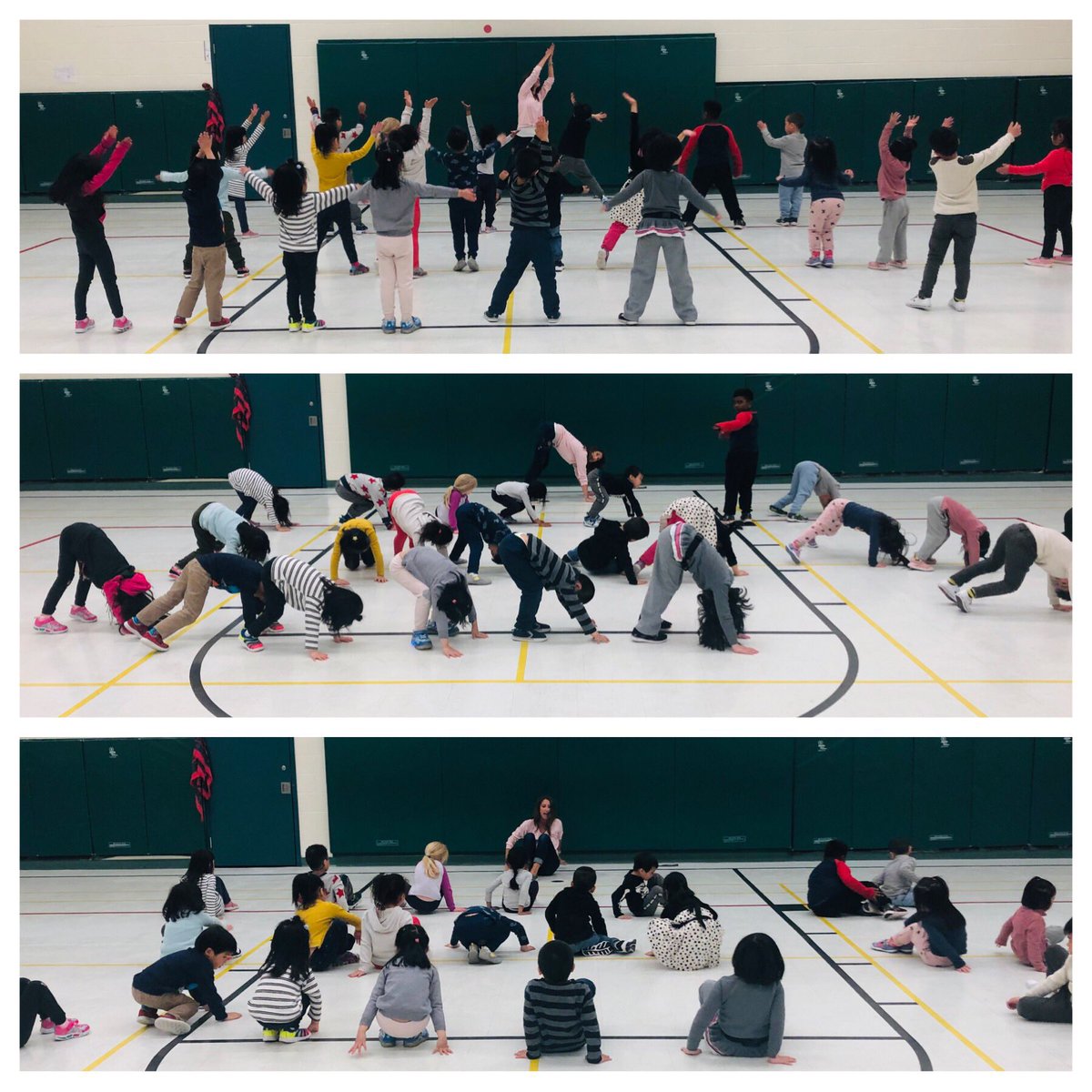 newsfromK124's tweet image. High, medium and low poses in gym. #createinterest
