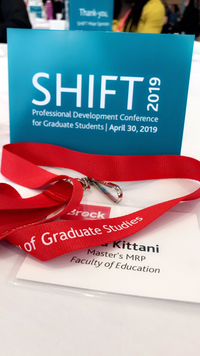 Exciting day full of learning, reflection, and great conversations  #SHIFT2019 @BrockGradStudy @BrockUniversity @brockeducation