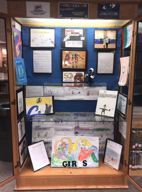 BPESchool's tweet photo. The work created by all of our Reflections Winners will be proudly displayed at the @BBPLIB until sometime next week!  Go take a look! https://t.co/xomWE6Ju4V