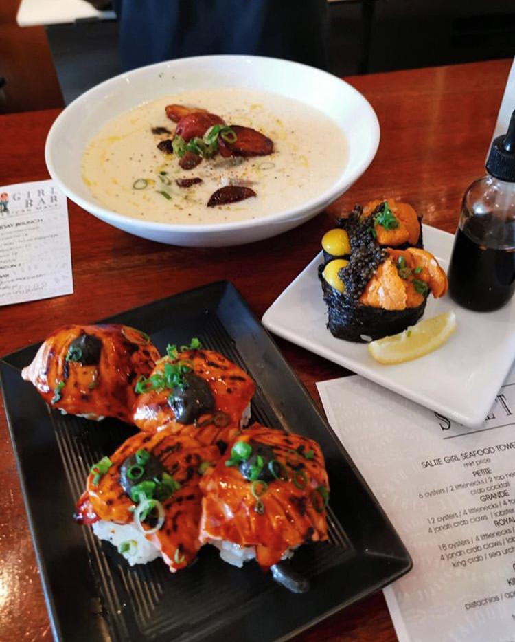 All this amazing food could be yours! Join us for lunch or dinner at Saltie Girl any day of the week. PC @sandylauxx_ 2