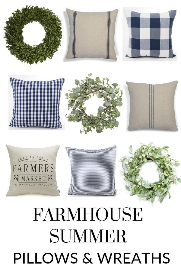 Spruce up your home for summer with these darling #Farmhouse #Summer Pillows &amp; Wreaths! oldsaltfarm.com/farmhouse-summ…