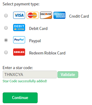 Very Scary Name On Twitter Huge Thanks To Roblox For Giving Me My Very Own Star Code Please Considering Using Mine Thnxcya When Buying Any Robux Bc Membership To Directly Support The Channel - list of roblox builders club codes