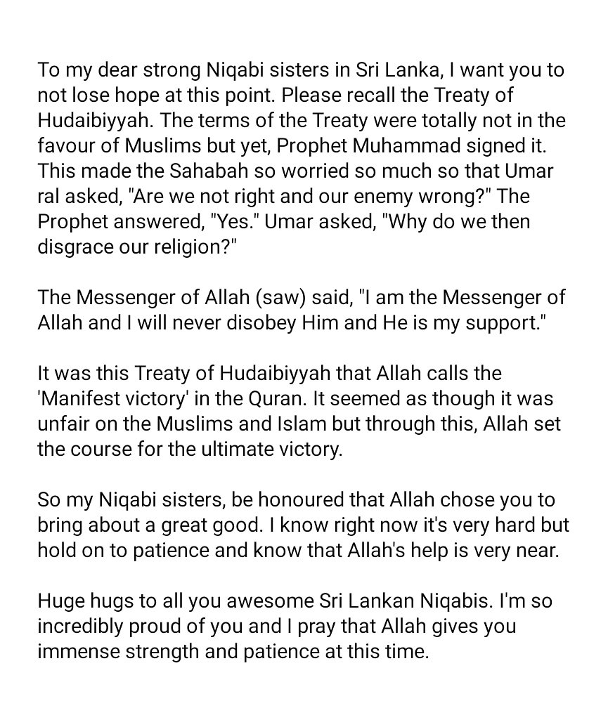 Dear Niqabi sisters in Sri Lanka, this is for you. Stay strong. Allah is with you ♥️

#EasterAttacksSL #NiqabbanSL #SriLanka #Niqabban #Niqab
