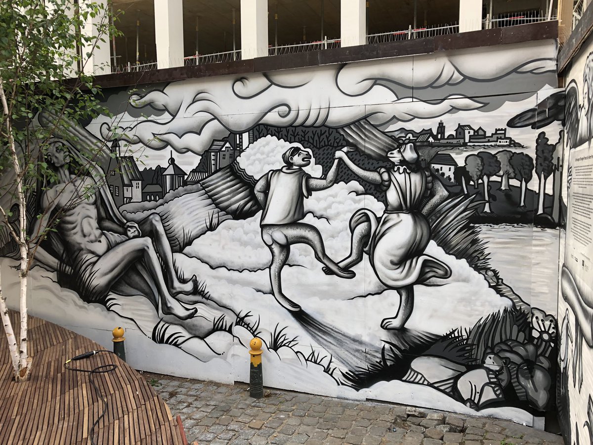 karinelalieux's tweet image. Inauguration à BOZAR d’une Fresque Bruegel réalisée par #FarmProd et de la splendide Agora pour le lancement de l’année Bruegel