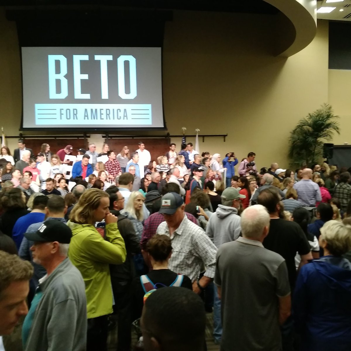We are at the Beto O'Rourke rally in San Diego.