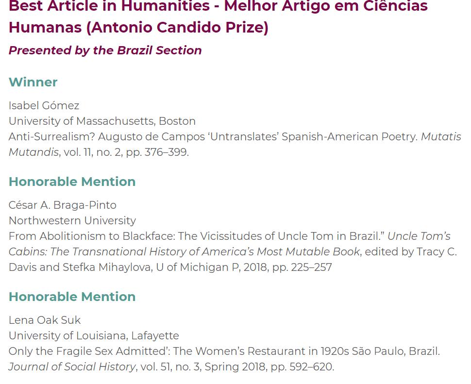 Lasa Brasil On Twitter Congratulations To The Winners Of The