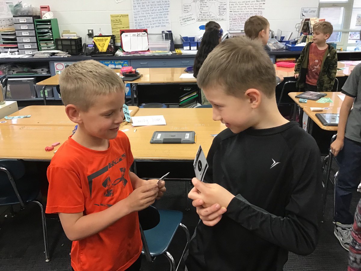 ethomp711's tweet photo. Practicing fractions with Quiz-Quiz-Trade. #cooperativelearning #Kagan #inspire96 https://t.co/7qz5UB07RX