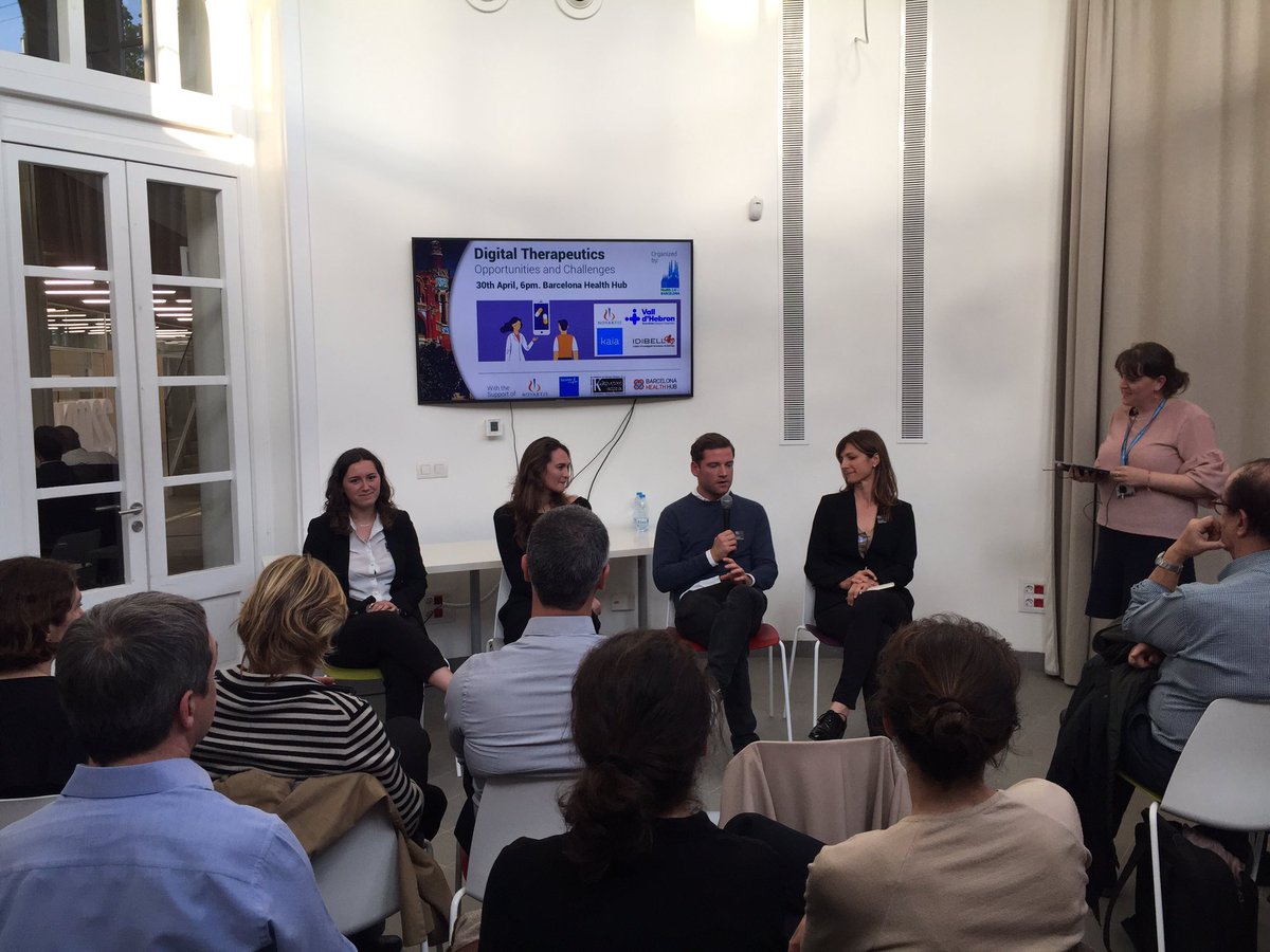 mmassarda's tweet photo. Hora del debate @NovartisSpain @KaiaHealth @vallhebron @idibell_cat #DigitalTherapeutics #health20bcn @BCNHealthHub nuevos horizontes con algunos casos reales claros https://t.co/XTXYV49e5M