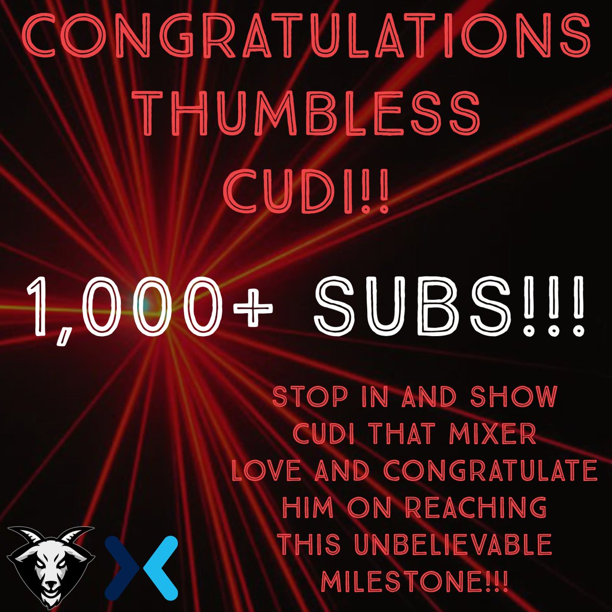 TeamThumbless's tweet image. BACK 2 BACK

After taking Season 2 of the @CSLMIXER in BOTH Duos &amp;amp; Squads @ThumblessCudi decided to FLEX a little more 👊

Congratulations @ThumblessCudi on 1000 Subs on @WatchMixer !

That makes Thumbless Stream Team 2 Streamers with 1k + Subs!!! 🚀
@ThumblessGaGa  #TT2TT &amp;lt;-----