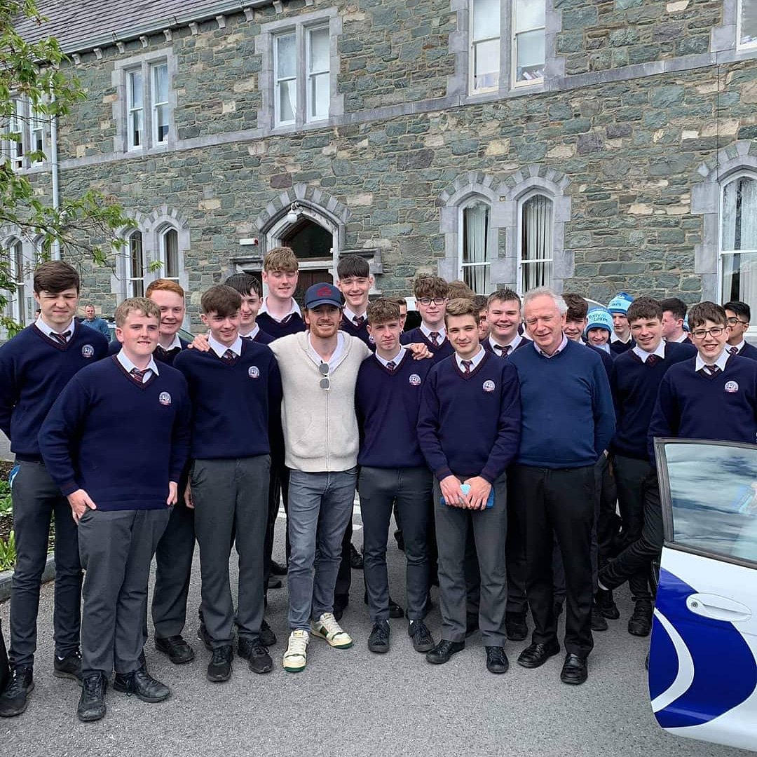 RallyoftheLakes's tweet image. Spectacular PR day for Irish Motorsport  as well as the Cartell Rally Of The Lakes having Michael Fassbender visiting all three secondary schools in Killarney this afternoon on a road safety PR day.