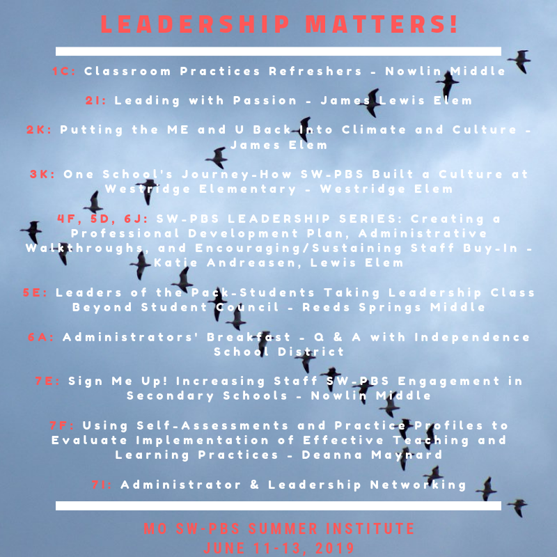 MOSWPBS's tweet photo. Leadership matters! Sign up for these sessions to learn how to build the capacity of all your stakeholders through leadership opportunities. Register for SI today: https://t.co/eFnRxcfKmG https://t.co/scT8khlIJg
