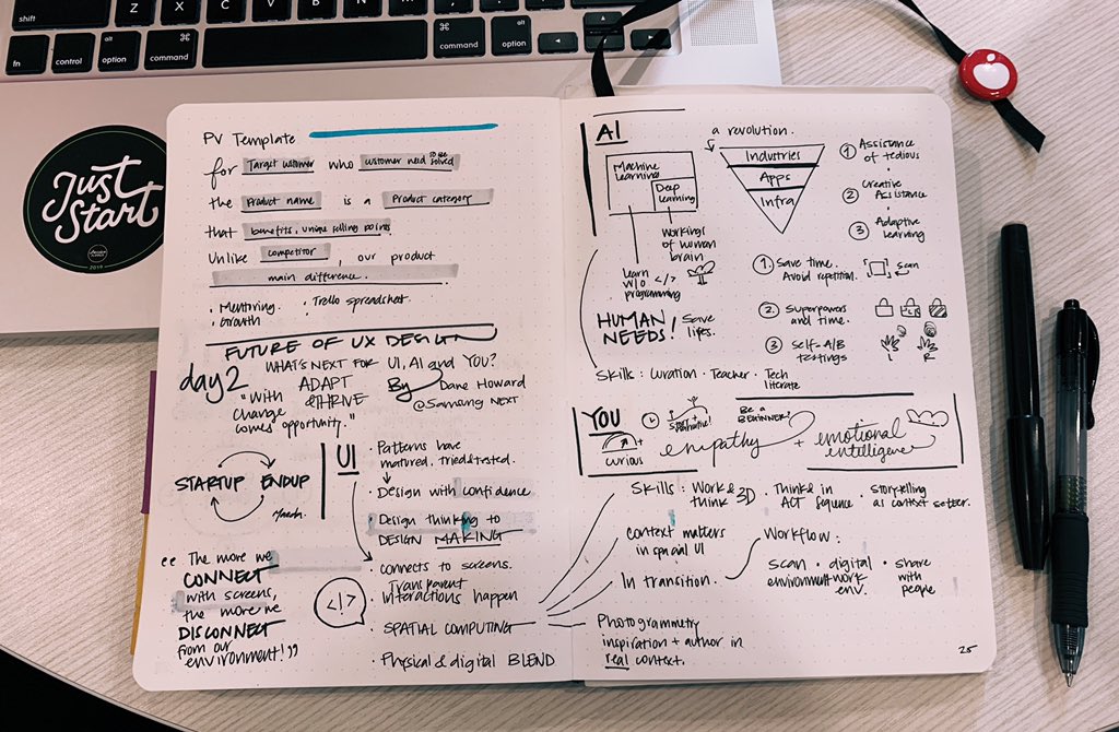 dossiette's tweet photo. #DesignTalks from @InVisionApp and Dane Howard [@danemhoward] @SamsungNEXT — on the Future of UX. 

Today, Dane enlightened with pretty cool applications and revolutions to come in UI and AI (and YOU, as designers!). 

«With change comes opportunity.» 
✨ https://t.co/tkT9t3s5vc