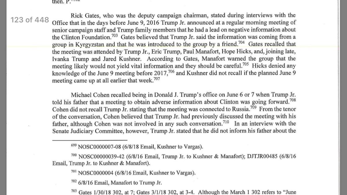 THE BOYS WITH THE DARK HEARTS: PART DEUXLow-lifes and low-lights: A lo-fi perusal of the next hundred pages of opportunist flunkies with an amoral raison d’etre.14. Rick Gates recalls Jr. announcing a lead on Clinton dirt from a ”friend” in Kyrgyzstan.Perspective: WTF.
