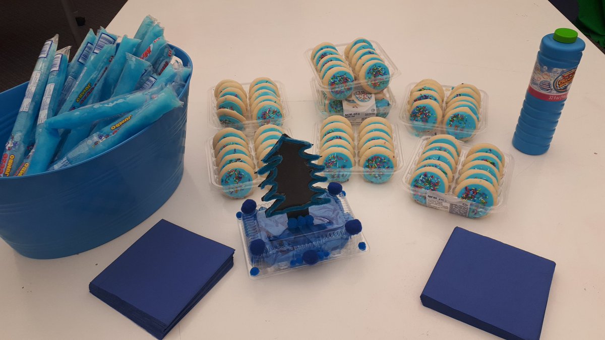 TessCurtisJB's tweet photo. Super fun engaging literacy month of Canadian authors can only end one way: BLUE SPRUCE PARTY! Thank you to all of the mystery readers and congrats to the winner @lkordupel. #BlueSpruce #ForestOfReading @JohnBlackPS https://t.co/ZmqU25uzOO