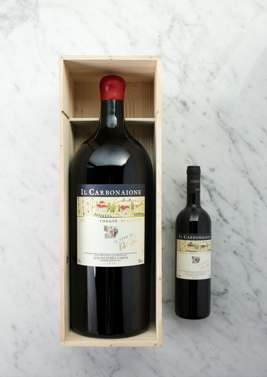 Let’s raise a glass to the Fiore family of Chianti’s Podere Poggio Scalette winery for this impressive Imperial bottle (that’s 6 liters, or 8 standard wine bottles!) of their 2015 Il Carbonaione – available this evening only. https://t.co/XEJXelDejd