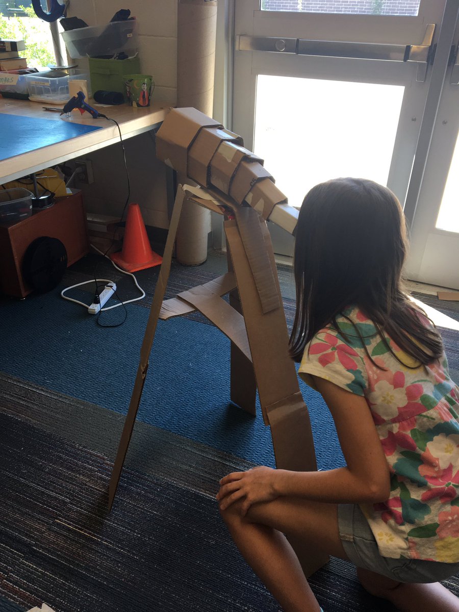 MsRosie_library's tweet photo. Ss read The Green Book and we’re challenged to create an invention/item they would have packed on the spaceship if they moved to Shine. These kids!! Of course we would need a telescope to keep an eye out for the Moth people. I mean?? #library
#gt #makerspace #demonstratelearning https://t.co/2mrjobewYD