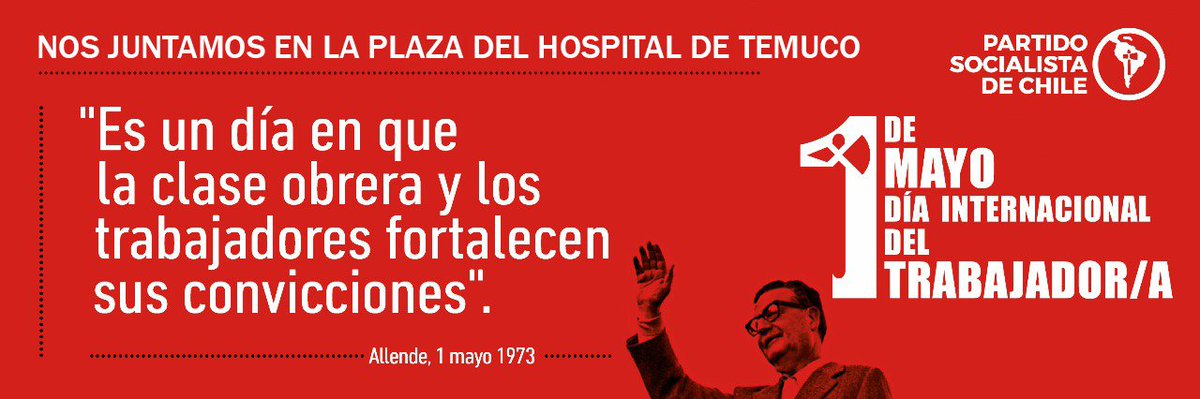PSCTemuco's tweet photo. Invitamos a todxs nuestrxs compañerxs a las 11:30 de la mañana a participar de la conmemoración del día internacional de los y las trabajadoras. Esta actividad se realizará en la plaza Dagoberto Godoy frente al hospital regional. https://t.co/WfMKqERQU8