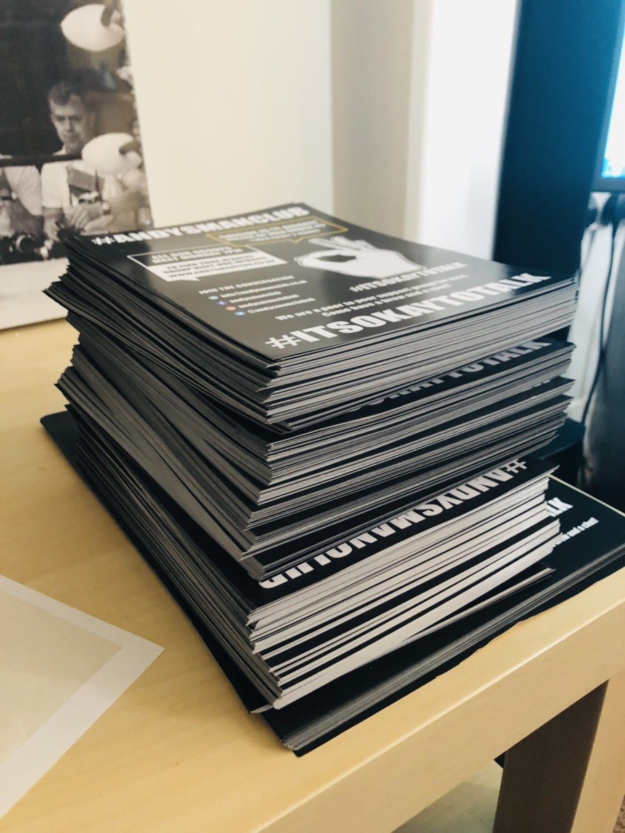AndysmanclubP's tweet image. Leaflets being prepared this week ready for distribution, think we might need some more 😊 can’t wait for May 13th to come round 👌🏻 #awareness #gettingthewordout #itsokaytotalk @andysmanclubuk